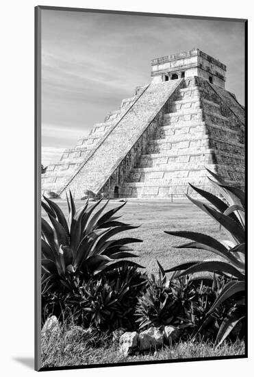¡Viva Mexico! B&W Collection - Pyramid of Chichen Itza IV-Philippe Hugonnard-Mounted Photographic Print