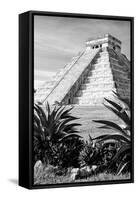¡Viva Mexico! B&W Collection - Pyramid of Chichen Itza IV-Philippe Hugonnard-Framed Stretched Canvas