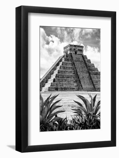 ¡Viva Mexico! B&W Collection - Pyramid of Chichen Itza IX-Philippe Hugonnard-Framed Photographic Print