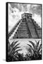 ¡Viva Mexico! B&W Collection - Pyramid of Chichen Itza IX-Philippe Hugonnard-Framed Stretched Canvas