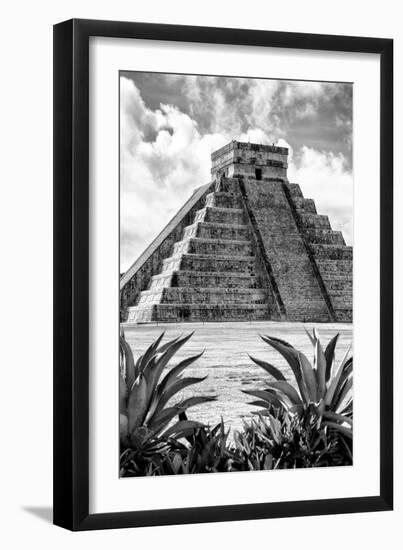 ¡Viva Mexico! B&W Collection - Pyramid of Chichen Itza IX-Philippe Hugonnard-Framed Premium Photographic Print