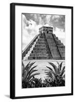 ¡Viva Mexico! B&W Collection - Pyramid of Chichen Itza IX-Philippe Hugonnard-Framed Photographic Print