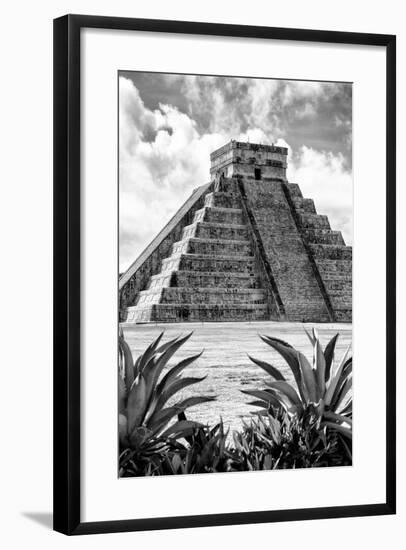 ¡Viva Mexico! B&W Collection - Pyramid of Chichen Itza IX-Philippe Hugonnard-Framed Photographic Print