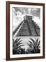 ¡Viva Mexico! B&W Collection - Pyramid of Chichen Itza IX-Philippe Hugonnard-Framed Photographic Print