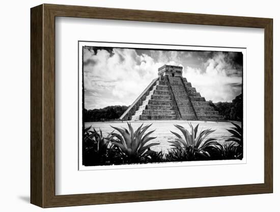 ¡Viva Mexico! B&W Collection - Pyramid of Chichen Itza V-Philippe Hugonnard-Framed Photographic Print