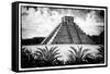 ¡Viva Mexico! B&W Collection - Pyramid of Chichen Itza V-Philippe Hugonnard-Framed Stretched Canvas