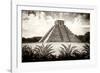 ¡Viva Mexico! B&W Collection - Pyramid of Chichen Itza VI-Philippe Hugonnard-Framed Photographic Print