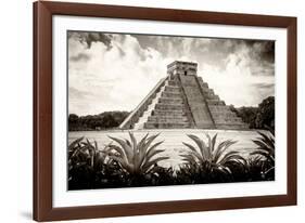 ¡Viva Mexico! B&W Collection - Pyramid of Chichen Itza VI-Philippe Hugonnard-Framed Photographic Print