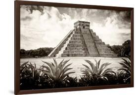 ¡Viva Mexico! B&W Collection - Pyramid of Chichen Itza VI-Philippe Hugonnard-Framed Photographic Print