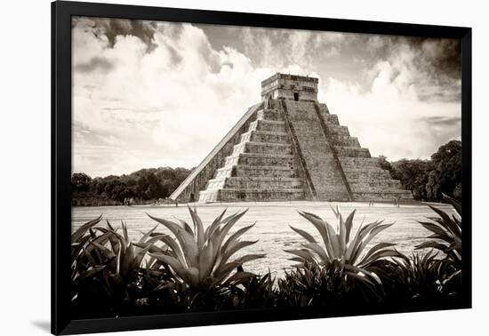 ¡Viva Mexico! B&W Collection - Pyramid of Chichen Itza VI-Philippe Hugonnard-Framed Photographic Print