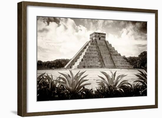 ¡Viva Mexico! B&W Collection - Pyramid of Chichen Itza VI-Philippe Hugonnard-Framed Photographic Print