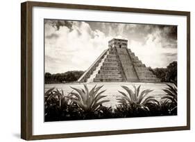 ¡Viva Mexico! B&W Collection - Pyramid of Chichen Itza VI-Philippe Hugonnard-Framed Photographic Print