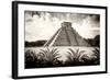 ¡Viva Mexico! B&W Collection - Pyramid of Chichen Itza VI-Philippe Hugonnard-Framed Photographic Print