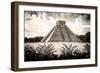 ¡Viva Mexico! B&W Collection - Pyramid of Chichen Itza VI-Philippe Hugonnard-Framed Photographic Print