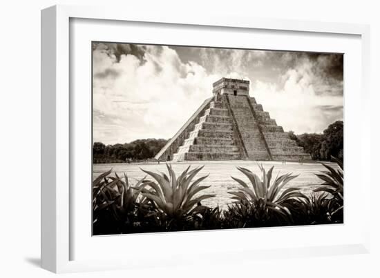 ¡Viva Mexico! B&W Collection - Pyramid of Chichen Itza VI-Philippe Hugonnard-Framed Photographic Print