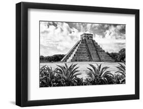 ?Viva Mexico! B&W Collection - Pyramid of Chichen Itza VII-Philippe Hugonnard-Framed Photographic Print