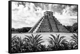 ?Viva Mexico! B&W Collection - Pyramid of Chichen Itza VII-Philippe Hugonnard-Framed Stretched Canvas