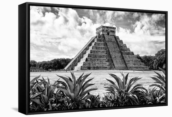 ?Viva Mexico! B&W Collection - Pyramid of Chichen Itza VII-Philippe Hugonnard-Framed Stretched Canvas