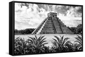 ?Viva Mexico! B&W Collection - Pyramid of Chichen Itza VII-Philippe Hugonnard-Framed Stretched Canvas