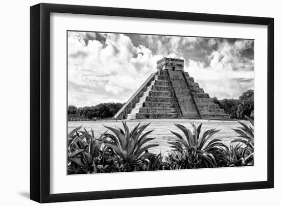 ?Viva Mexico! B&W Collection - Pyramid of Chichen Itza VII-Philippe Hugonnard-Framed Photographic Print