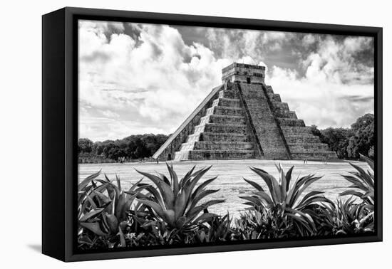 ?Viva Mexico! B&W Collection - Pyramid of Chichen Itza VII-Philippe Hugonnard-Framed Stretched Canvas