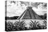 ?Viva Mexico! B&W Collection - Pyramid of Chichen Itza VII-Philippe Hugonnard-Stretched Canvas