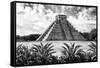 ?Viva Mexico! B&W Collection - Pyramid of Chichen Itza VII-Philippe Hugonnard-Framed Stretched Canvas