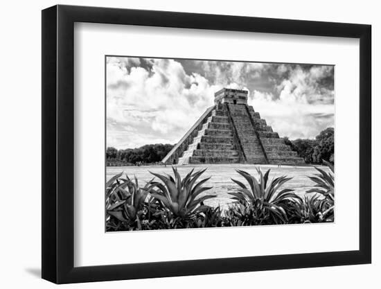 ?Viva Mexico! B&W Collection - Pyramid of Chichen Itza VII-Philippe Hugonnard-Framed Premium Photographic Print