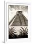 ¡Viva Mexico! B&W Collection - Pyramid of Chichen Itza VIII-Philippe Hugonnard-Framed Photographic Print