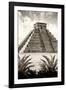 ¡Viva Mexico! B&W Collection - Pyramid of Chichen Itza VIII-Philippe Hugonnard-Framed Photographic Print