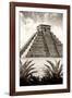 ¡Viva Mexico! B&W Collection - Pyramid of Chichen Itza VIII-Philippe Hugonnard-Framed Photographic Print