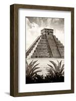 ¡Viva Mexico! B&W Collection - Pyramid of Chichen Itza VIII-Philippe Hugonnard-Framed Photographic Print