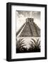 ¡Viva Mexico! B&W Collection - Pyramid of Chichen Itza VIII-Philippe Hugonnard-Framed Photographic Print