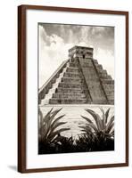 ¡Viva Mexico! B&W Collection - Pyramid of Chichen Itza VIII-Philippe Hugonnard-Framed Photographic Print