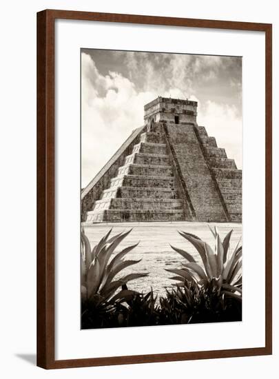 ¡Viva Mexico! B&W Collection - Pyramid of Chichen Itza VIII-Philippe Hugonnard-Framed Photographic Print