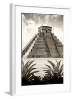 ¡Viva Mexico! B&W Collection - Pyramid of Chichen Itza VIII-Philippe Hugonnard-Framed Photographic Print