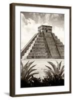 ¡Viva Mexico! B&W Collection - Pyramid of Chichen Itza VIII-Philippe Hugonnard-Framed Photographic Print