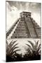 ¡Viva Mexico! B&W Collection - Pyramid of Chichen Itza VIII-Philippe Hugonnard-Mounted Photographic Print