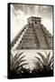 ¡Viva Mexico! B&W Collection - Pyramid of Chichen Itza VIII-Philippe Hugonnard-Framed Stretched Canvas