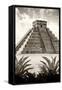 ¡Viva Mexico! B&W Collection - Pyramid of Chichen Itza VIII-Philippe Hugonnard-Framed Stretched Canvas