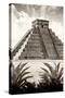 ¡Viva Mexico! B&W Collection - Pyramid of Chichen Itza VIII-Philippe Hugonnard-Stretched Canvas