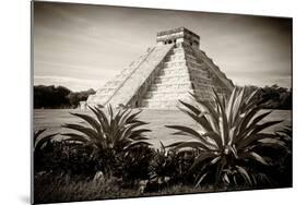 ¡Viva Mexico! B&W Collection - Pyramid of Chichen Itza-Philippe Hugonnard-Mounted Photographic Print