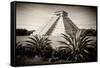 ¡Viva Mexico! B&W Collection - Pyramid of Chichen Itza-Philippe Hugonnard-Framed Stretched Canvas