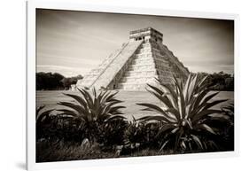 ¡Viva Mexico! B&W Collection - Pyramid of Chichen Itza-Philippe Hugonnard-Framed Photographic Print