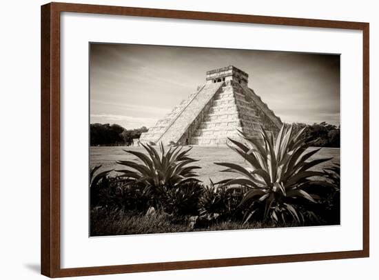 ¡Viva Mexico! B&W Collection - Pyramid of Chichen Itza-Philippe Hugonnard-Framed Photographic Print