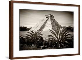 ¡Viva Mexico! B&W Collection - Pyramid of Chichen Itza-Philippe Hugonnard-Framed Photographic Print