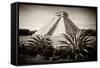 ¡Viva Mexico! B&W Collection - Pyramid of Chichen Itza-Philippe Hugonnard-Framed Stretched Canvas