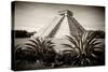 ¡Viva Mexico! B&W Collection - Pyramid of Chichen Itza-Philippe Hugonnard-Stretched Canvas