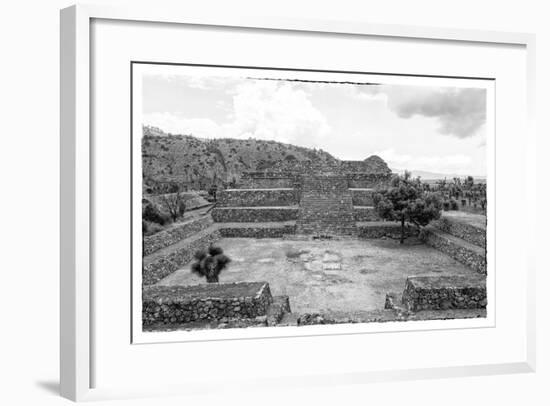 ¡Viva Mexico! B&W Collection - Pyramid of Puebla IV (Cantona Ruins)-Philippe Hugonnard-Framed Photographic Print