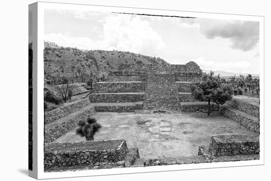 ¡Viva Mexico! B&W Collection - Pyramid of Puebla IV (Cantona Ruins)-Philippe Hugonnard-Stretched Canvas